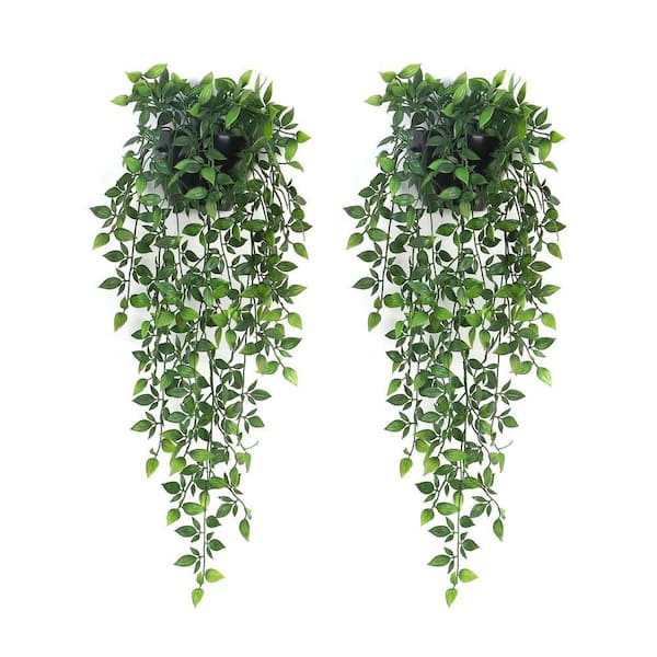 Artificial Hanging Plants, 2 Pack Faux Mandala Vines Potted Plant
