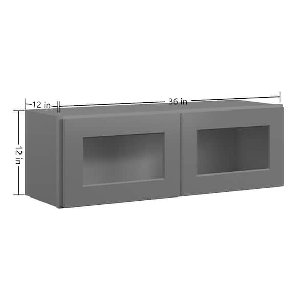 36 in. W x 12 in. D x 12 in. H in Shaker Dove Plywood Ready to Assemble Wall Cabinets without Glass