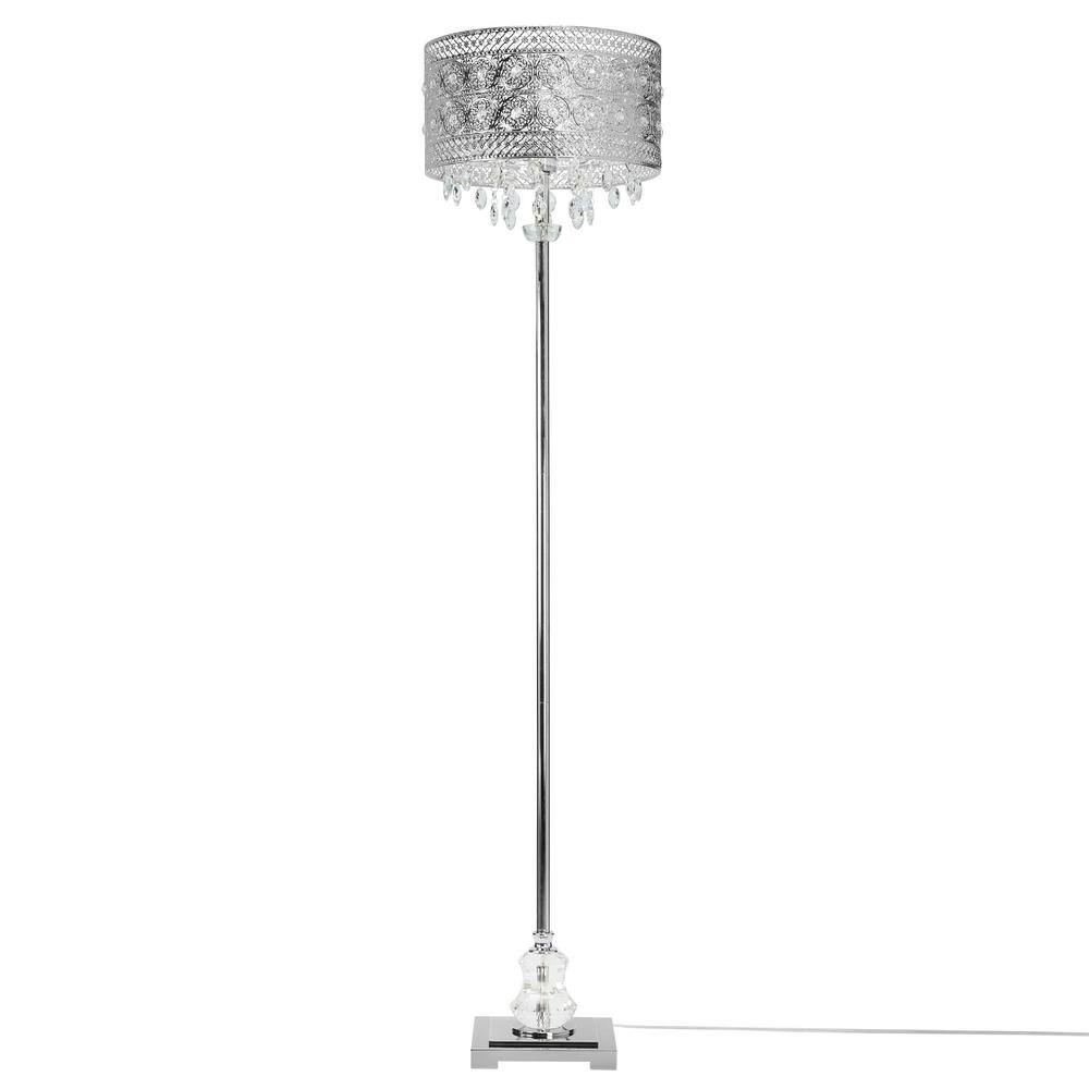 Monroe Polished Nickel 60.5" Crystal Jewel Floor Lamp