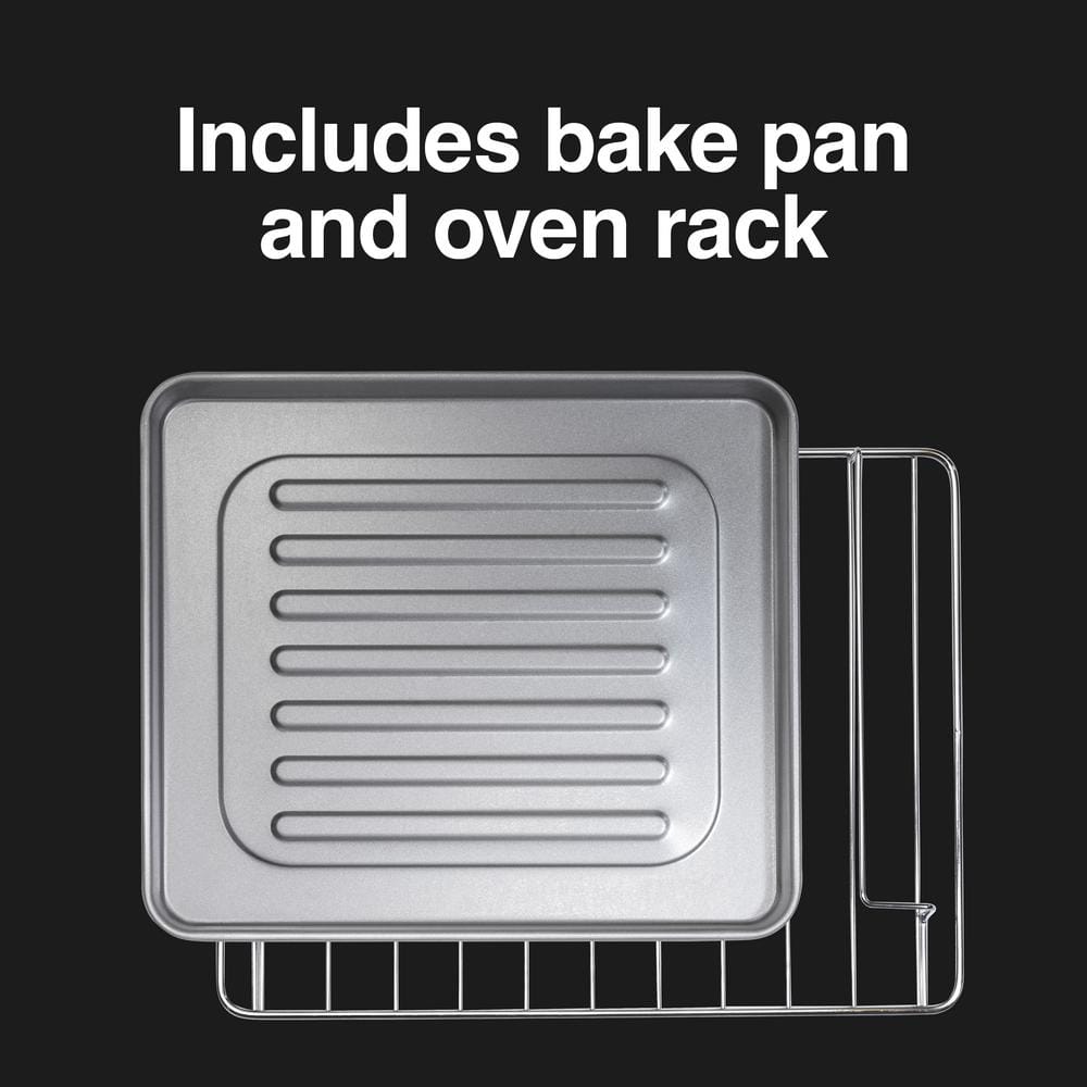 Proctor Silex Black and Silver 4-Slice Toaster Oven with Bake Pan