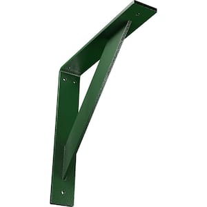 2 in. x 12 in. x 12 in. Steel Hammered Deep Green Traditional Bracket