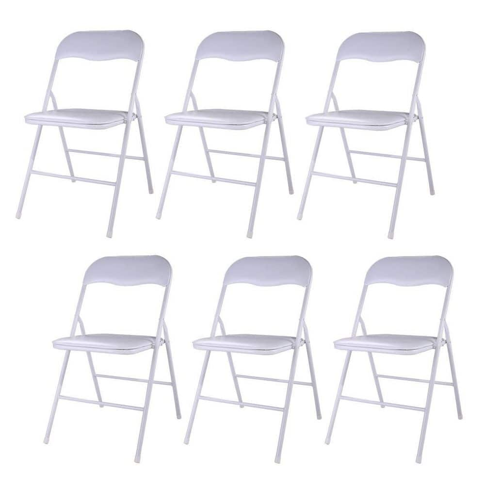 Tidoin White Plastic Folding Chair Set Of 6 MIX YDHG 525 The Home Depot   White Folding Chairs Mix Ydhg 525 64 1000 