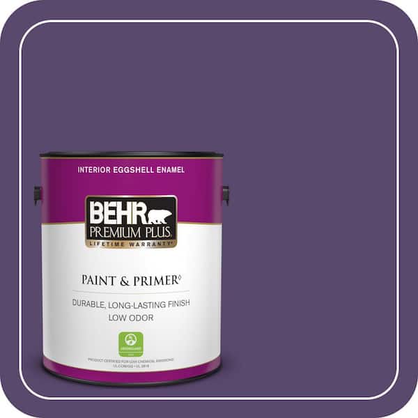 BEHR PREMIUM PLUS 1 gal. #P570-7 Proper Purple Eggshell Enamel Low Odor Interior Paint & Primer