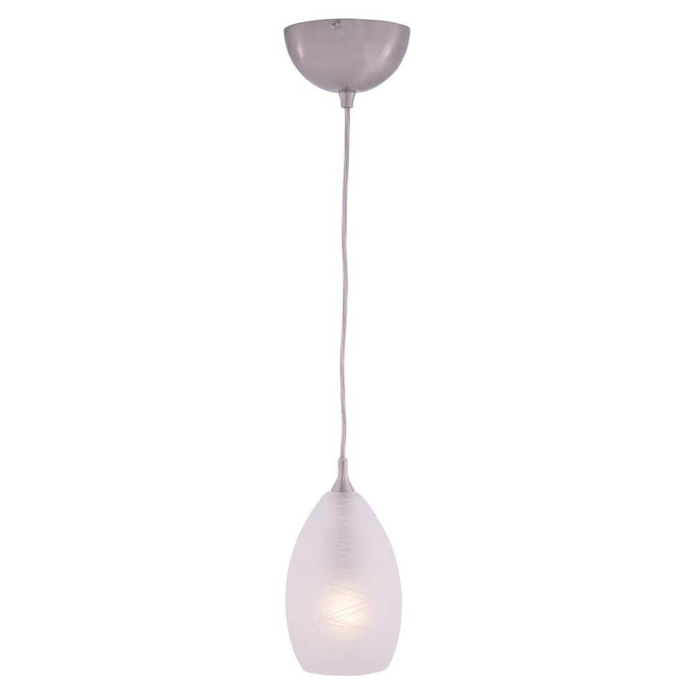 Milano Satin Nickel Mini Pendant with Cocoon Glass Shade