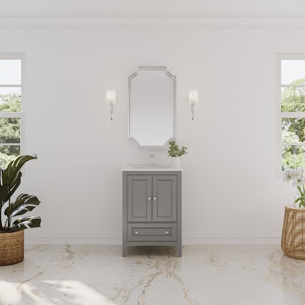 Oxford 24 in. W Traditional Bath Vanity Cabinet Only in Gray