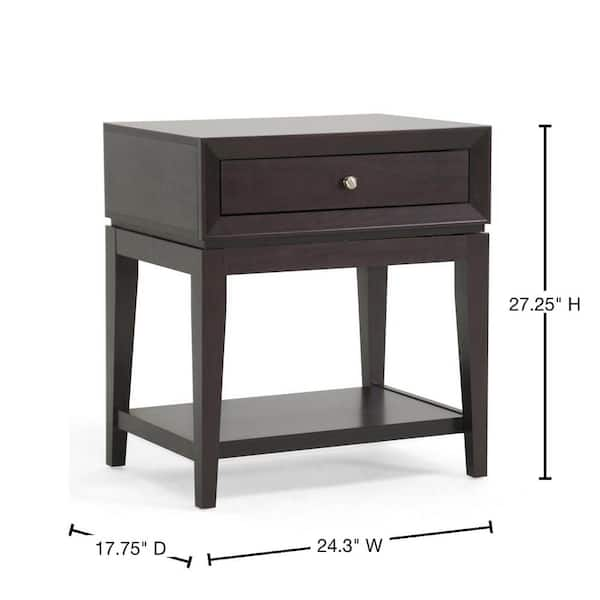 Reviews for Baxton Studio Morgan 1 Drawer Dark Brown Nightstand