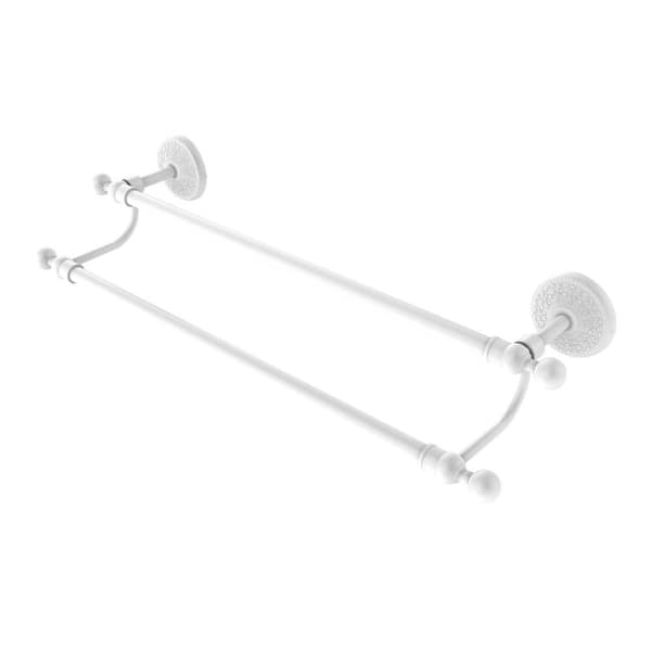Allied Brass Monte Carlo Collection 30 in. Double Towel Bar in Matte White