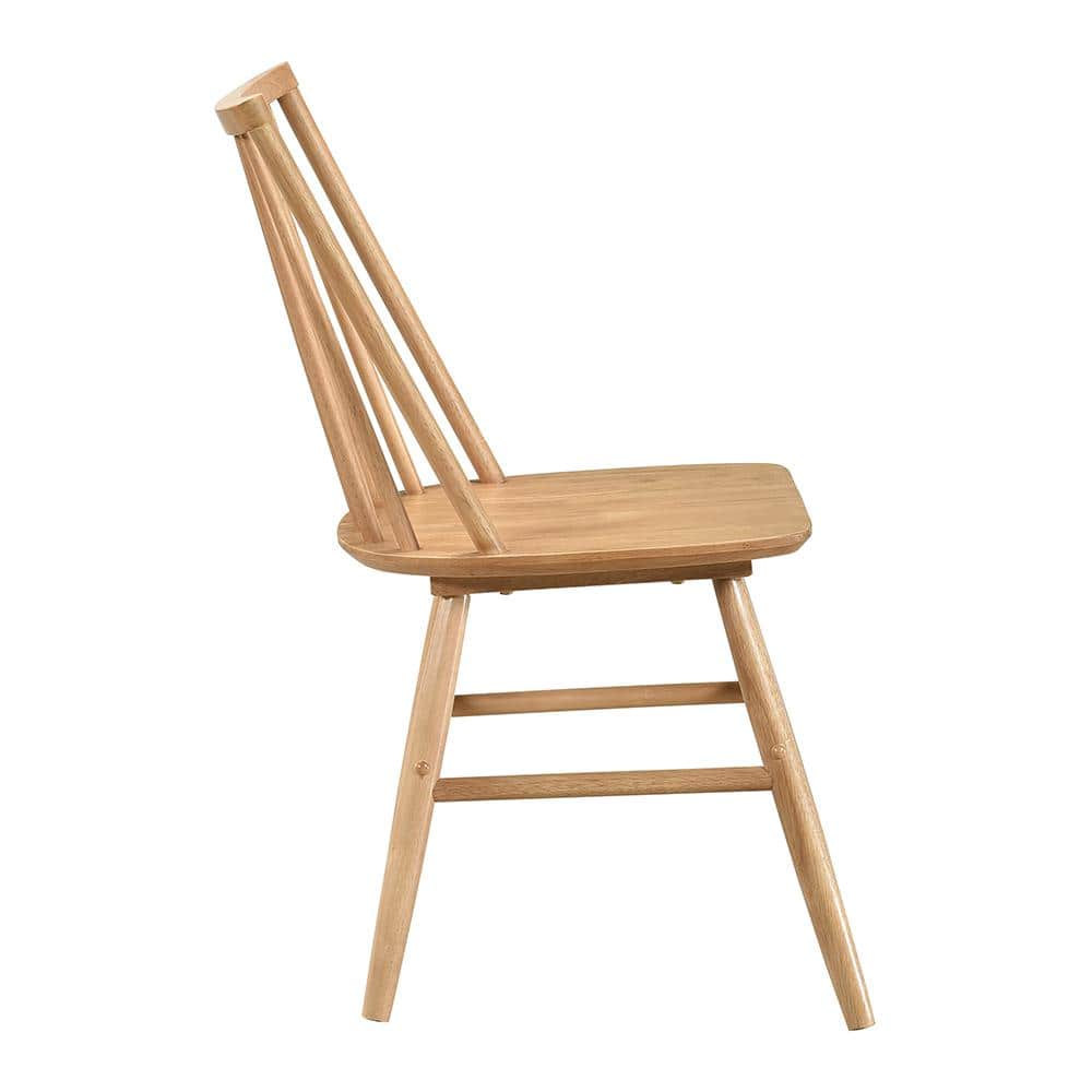 Natural Oak High Back Slat Wood Dining Side Chair