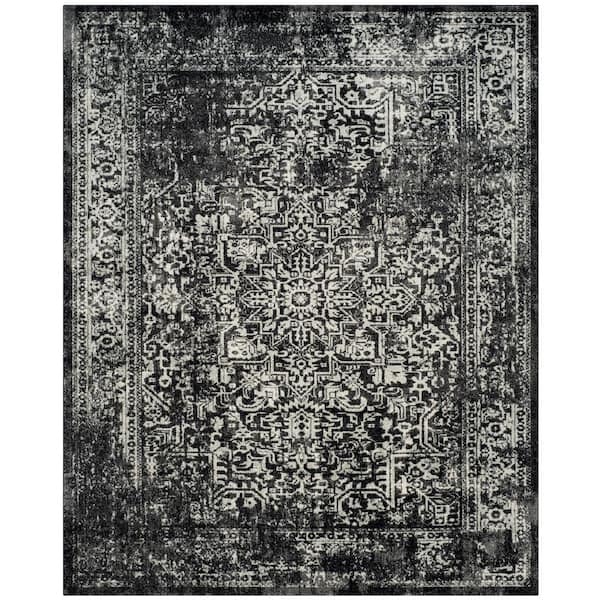 Evoke Black/Gray 10 ft. x 14 ft. Border Area Rug