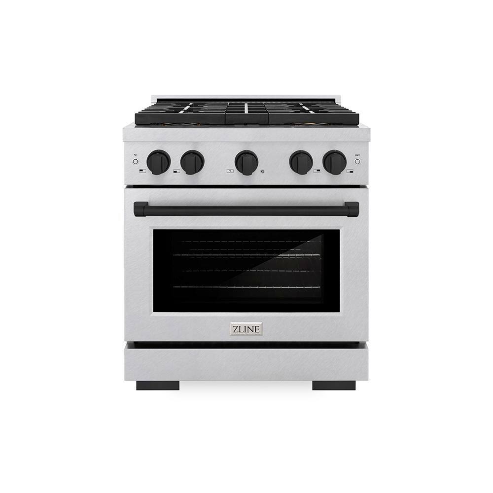 Autograph 30 in. 4.2 cu. ft. Paramount Gas Range with 4-Burner Cooktop and Gas Oven in Satin Stainless and Matte Black price history on PriceWatchPro
