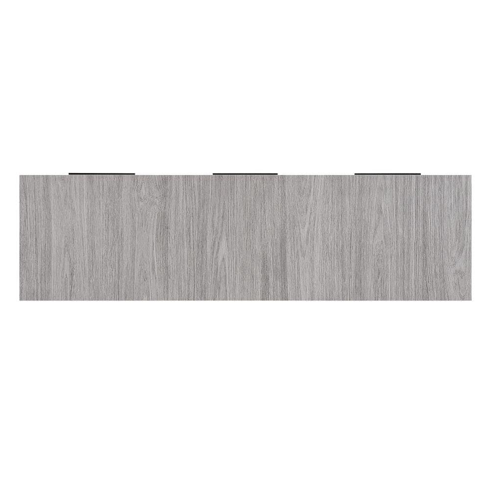 Gray Oak Mid-Century Modern 3-Door Fiberboard Cabinet