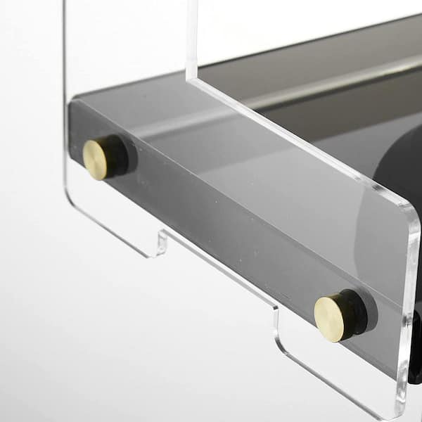Dyiom Bathroom Organizer Countertop Counter 2-Tier Kitchen Corner Counter Shelf Separable for Multiple Use, Black