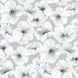 28.29 sq. ft. Tamara Day Hawthorn Blossom Gray Peel and Stick Wallpaper