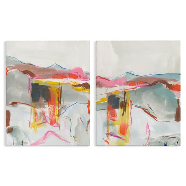 Stupell Industries Restless Soft Mountain Abstract by Melissa Wang 2-Pieces Unframed Abstract Graphic Art Print 20 in. x 16 in.