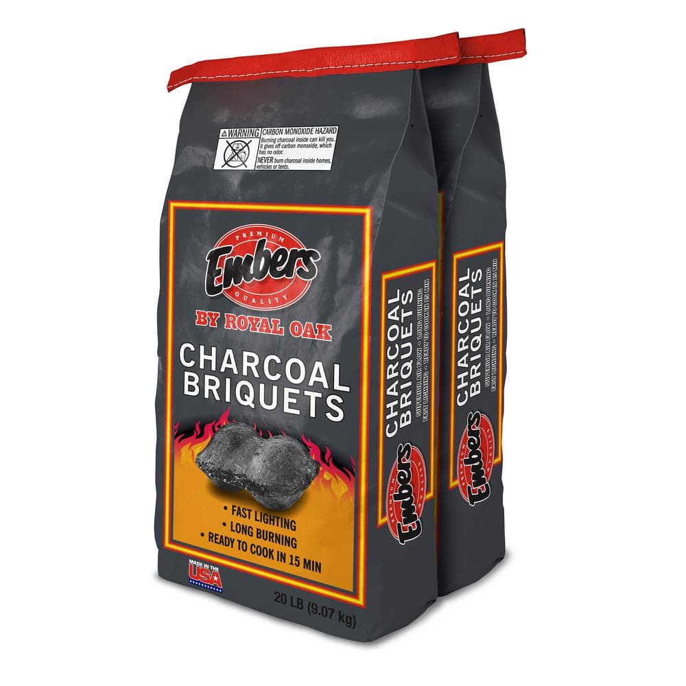 Embers 20 lb. Charcoal Briquets (2-Pack) 800002784 - The Home Depot