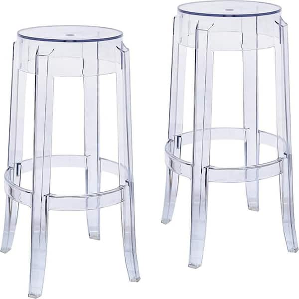 Clear Finish, Round Seat Bar Stool