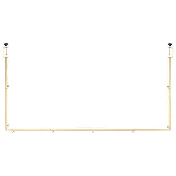 Over The Table Rod Stand with Clamps, 13-42 in. Tall & 28-98 in. Length Adjustable, Metal Table Arch Stand, Gold