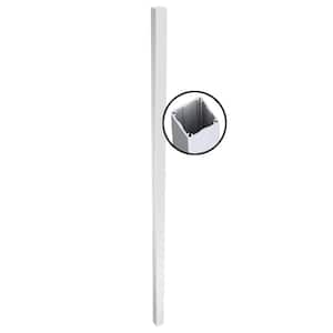 Quick Screen 0.20 ft. x 0.20 ft. x 7.83 ft. White Aluminum 1-Way Post for Fence Panels
