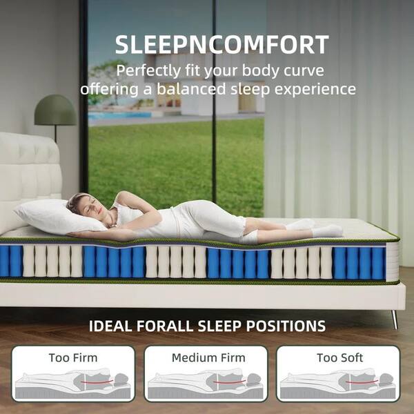 Crystli Queen Medium Gel Memory Foam Hybrid Mattress 12 in