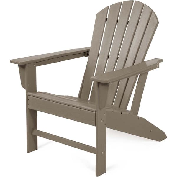 Zeus & Ruta Brown Plastic Outdoor Patio Folding Adirondack Chair for Patio, Garden, Backyard and Pool