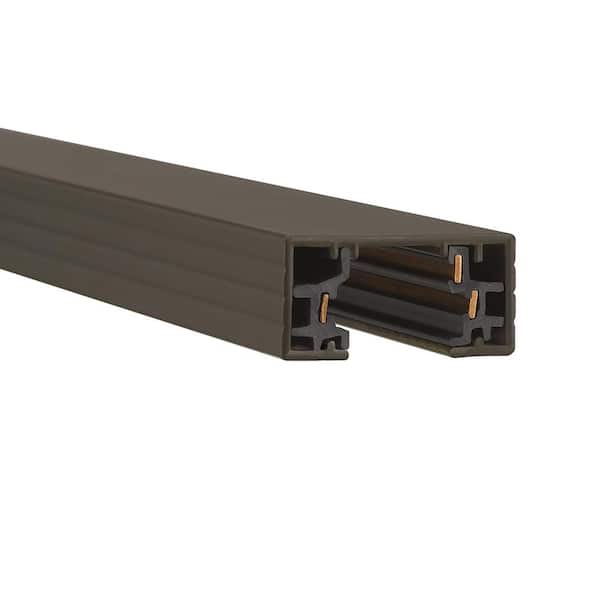 WAC LIMITED H-Track 4 ft. 120-Volt Dark Bronze Single Circuit Lighting Fixed Track Lighting Rail with 2-Endcaps