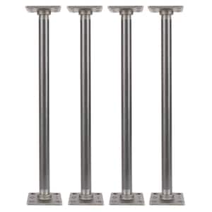 3/4 in. x 1.5 ft. L Black Steel Pipe Square Flange Table Leg Kit (Set of 4)