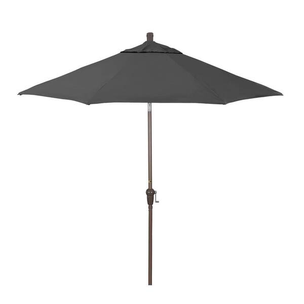 California Umbrella 9 ft. Champagne Aluminum Market Patio Umbrella with Crank Lift and Autotilt in Zinc Pacifica Premium