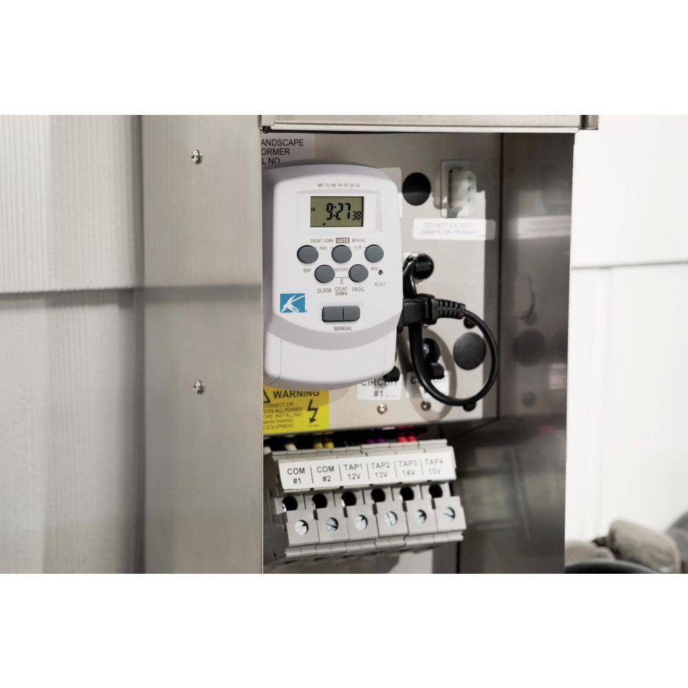 White Plastic 12-Volt Digital Timer with LCD Display