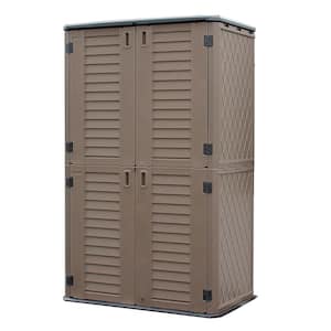 50 in. W x 29 in. D x 82 in. H Coffee HDPE Outdoor Storage Cabinet (Shelves Not Included)