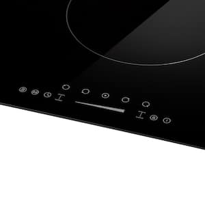 Built-in 36 in. 240V Electric Stove Smooth Surface Induction Cooktop in Black with 5 Elements Including Bridge Elements