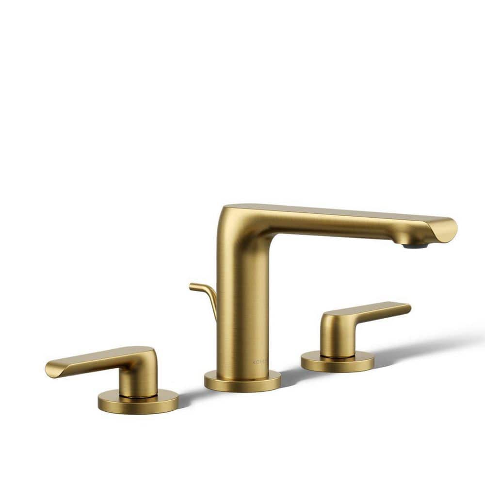 Avid 8 in. Widespread Double Handle Bathroom Faucet in Vibrant Brushed Moderne Brass price history on PriceWatchPro