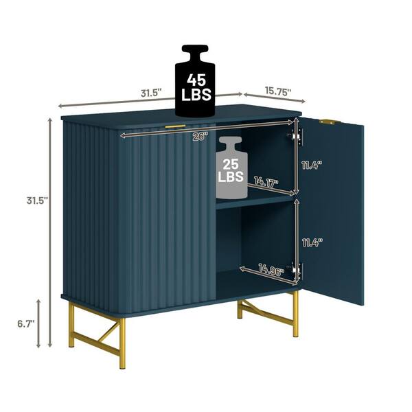 Clihome 15.75-in W x 31.93-in H Mdf Navy Freestanding Utility Storage Cabinet
