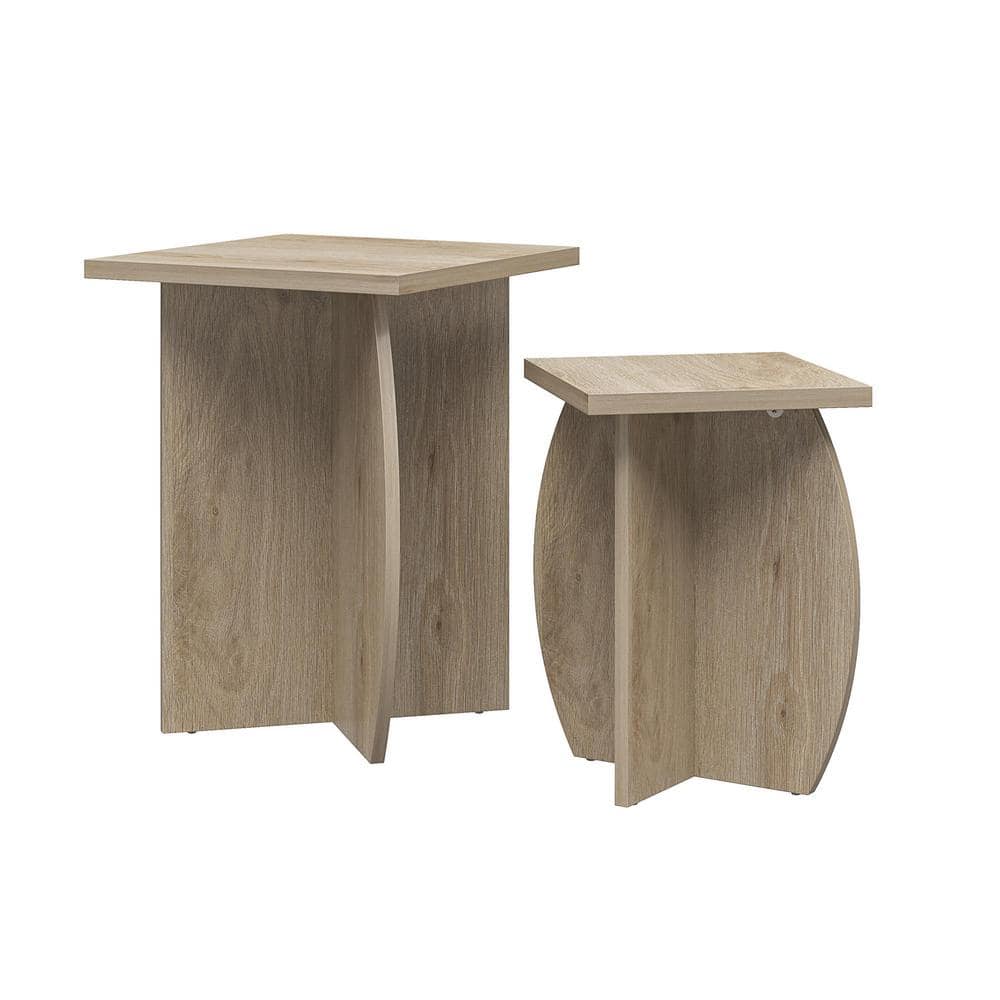 Novogratz Voler Set of 2 M in.imalist Nest in.g End Tables, Light