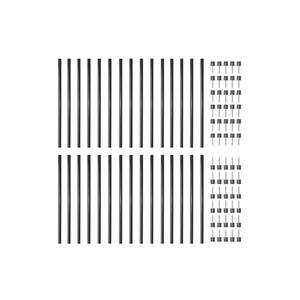 3/4 in. x 3/4 in. x 32 in. Galvanized Steel Baluster Fence Rails with 60 Surface Mount Connectors (30-Pack)