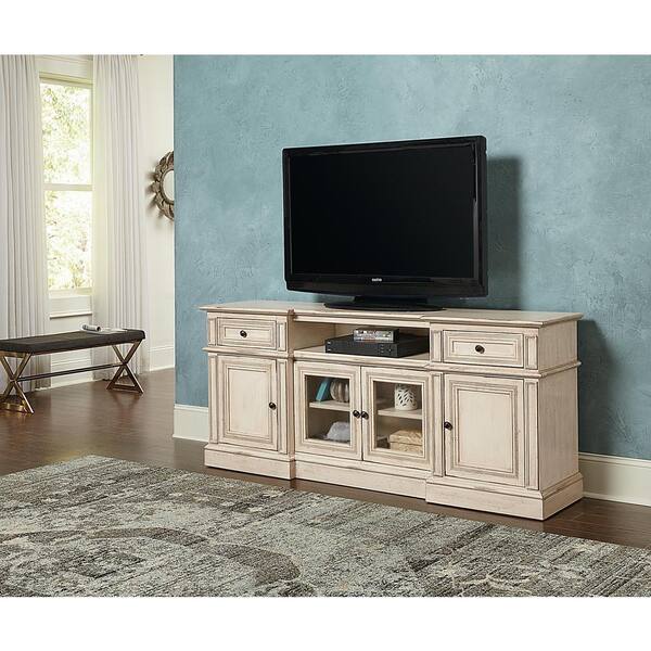 Progressive Furniture Sullivan 72 in. Bisque Wood TV Stand with 2 Drawer Fits TVs Up to 80 in. with Storage Doors