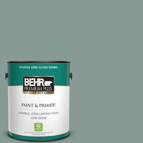 BEHR PREMIUM PLUS 1 gal. #N430-4 Rainy Afternoon Semi-Gloss Enamel Low Odor Interior Paint & Primer