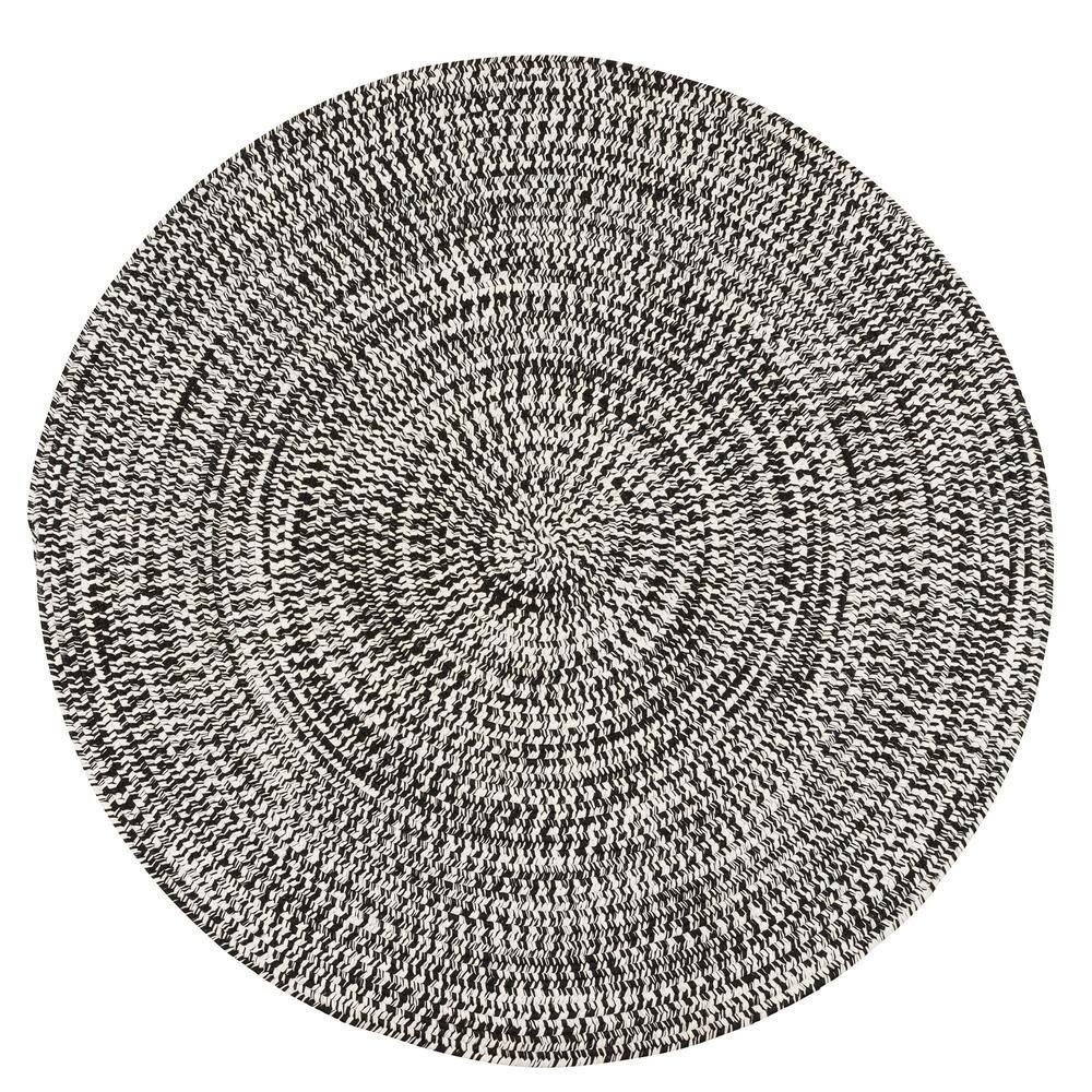 Kaari 10' Round Black Braided Synthetic Rug