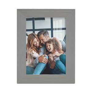Grooved 3.5 in. x 5 in. Grey Picture Frame