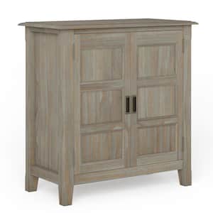 Burlington Solid Wood 30 in. Wide Transitional Low Storage Cabinet in Distressed Grey