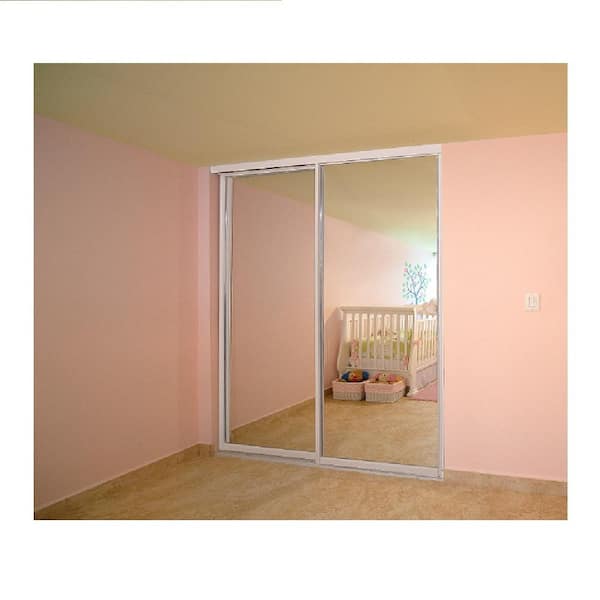 Air Master Windows And Doors 48 In X 80 Aluminum White Mirror Sliding Door 40551 Aluminum White Mirror Sliding Door, Air Sliding Doors