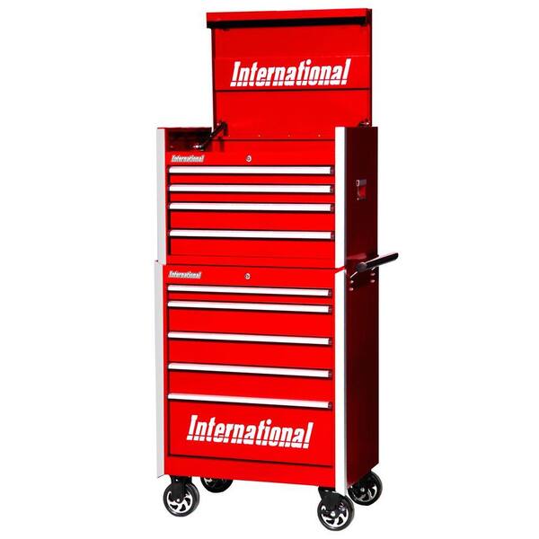International Pro 27 in. 9-Drawer Tool Chest and Cabinet Combo in Red