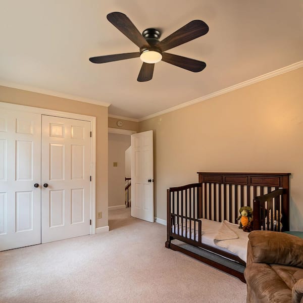 Kaze 48 in. Dimmable LED Indoor/Outdoor Black Smart Ceiling Fan with Light and Remote, Works with Alexa/Google Home