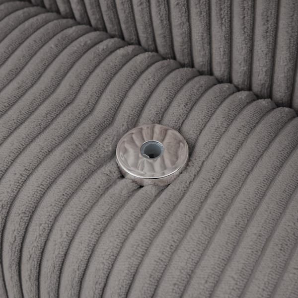 Uixe Modern Right Arm Facing Light Gray Corduroy Polyester