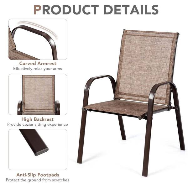 Mix and match stackable sling deals outdoor dining chair in cafe