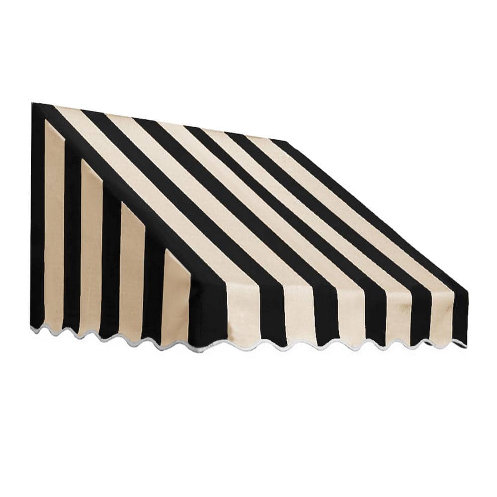 8.38 ft. San Francisco Fixed Awning 100.5 in. W x 24 in. H x 42 in. D Acrylic Fabric in Black/White Stripe price history on PriceWatchPro