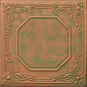 Topkapi Palace Copper Patina 1.6 ft. x 1.6 ft. Decorative Foam Glue Up Ceiling Tile (259.2 sq. ft./case)