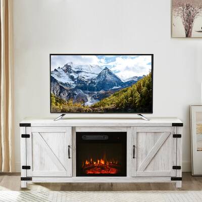 White and gold fireplace tv stand Clearance