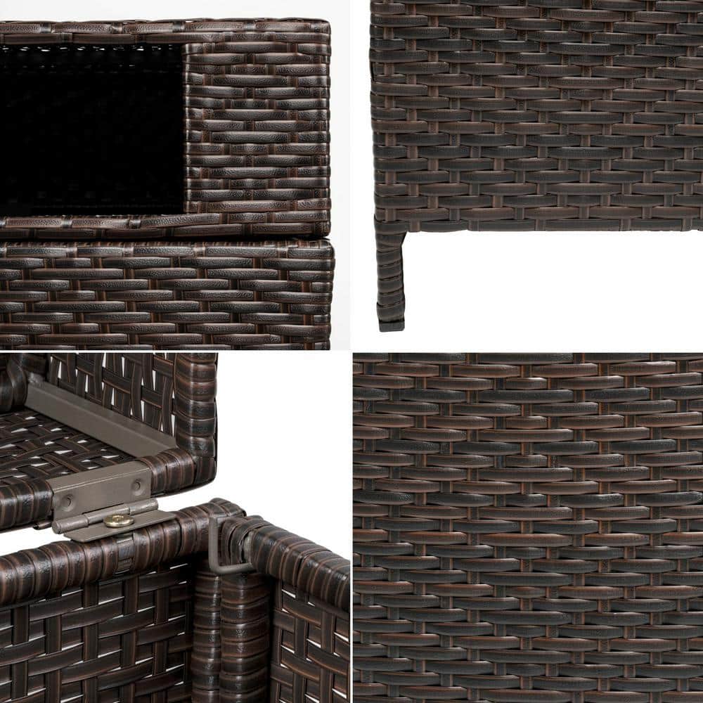 Keaton Brown 24.13-Gallon Wicker and Metal Outdoor Trash Can