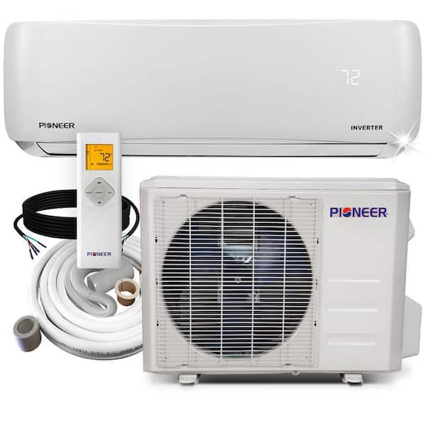 Mitsubishi 9,000 BTU SEER 18 Wall Mount Ductless Mini-Split Inverter Cool & Heat Pump System 3/4 Ton Energy Efficient with Lines & Pads 