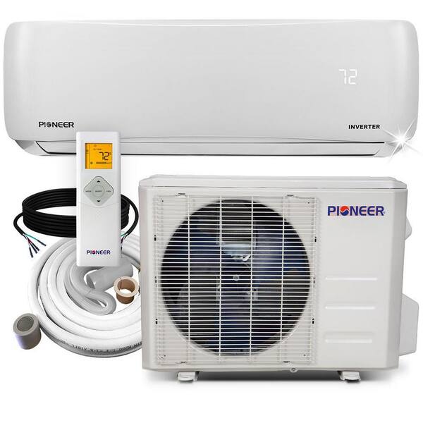 Pioneer 12,000 BTU 1 Ton 19.5 SEER Ductless Mini Split Inverter+ Wall Mounted Air Conditioner with Heat Pump 208/230-Volt